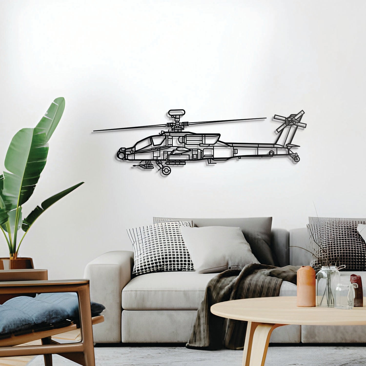 AH-64D Apache Metallflugzeug Wandkunst - NCP0026