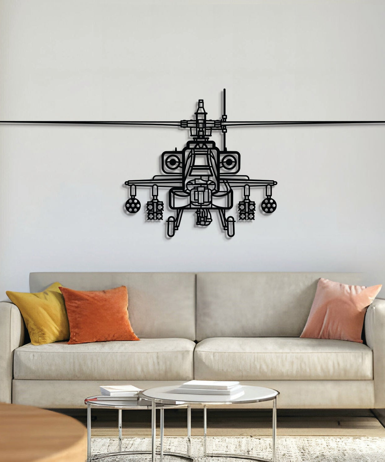 AH-64D Apache Metallflugzeug Wandkunst - NCP0025