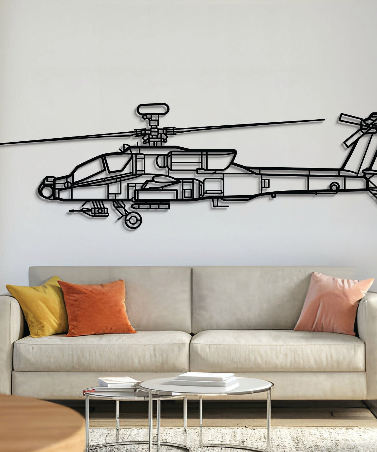 AH-64D Apache Metallflugzeug Wandkunst - NCP0026