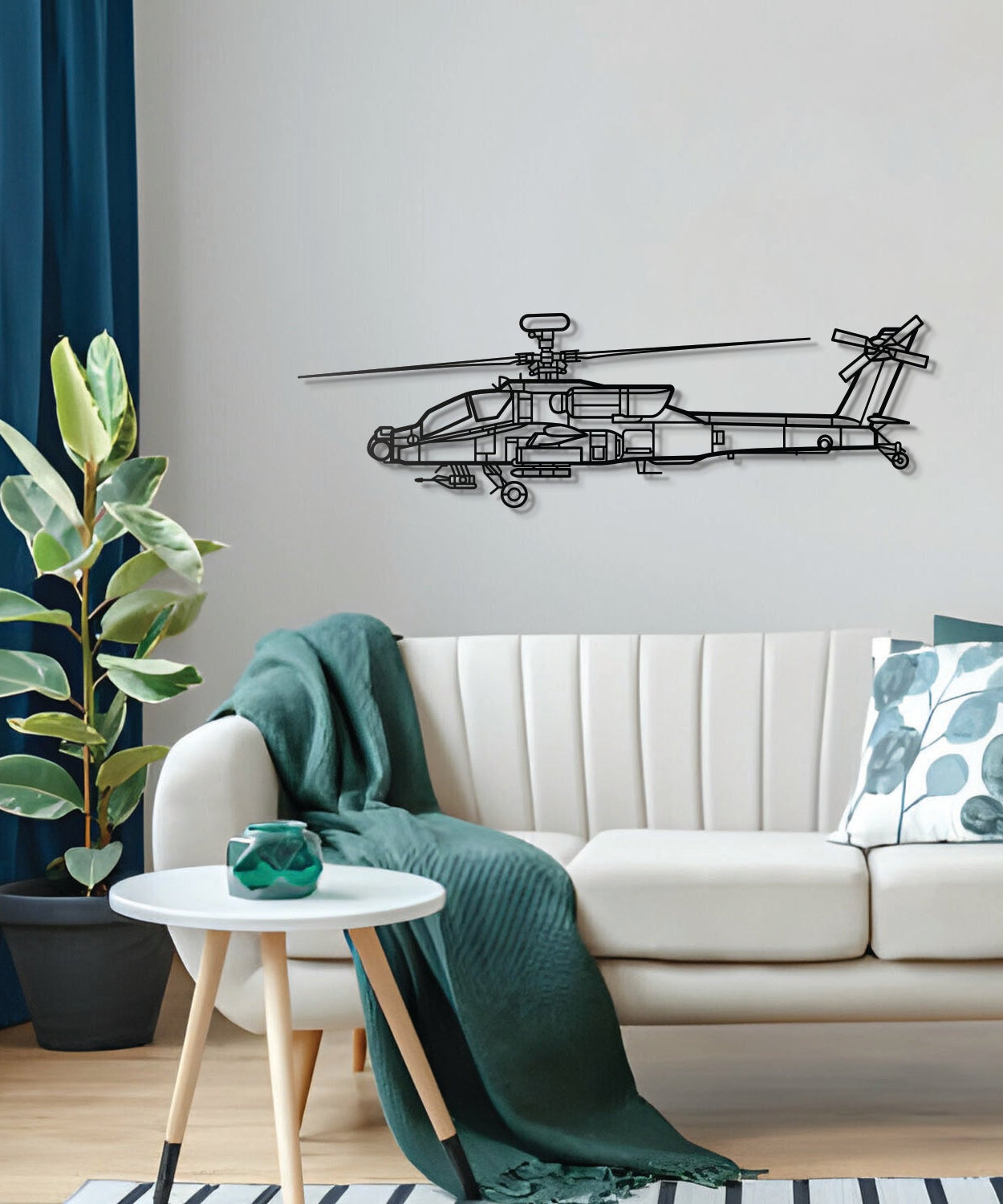 AH-64D Apache Metallflugzeug Wandkunst - NCP0026