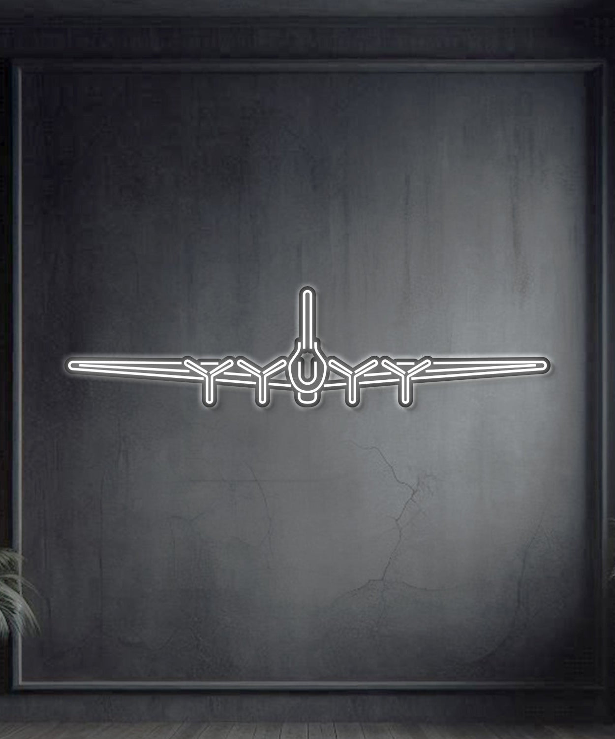 B-17 Flying Fortress Metall-Neon-Flugzeug-Wandkunst - NCN0016
