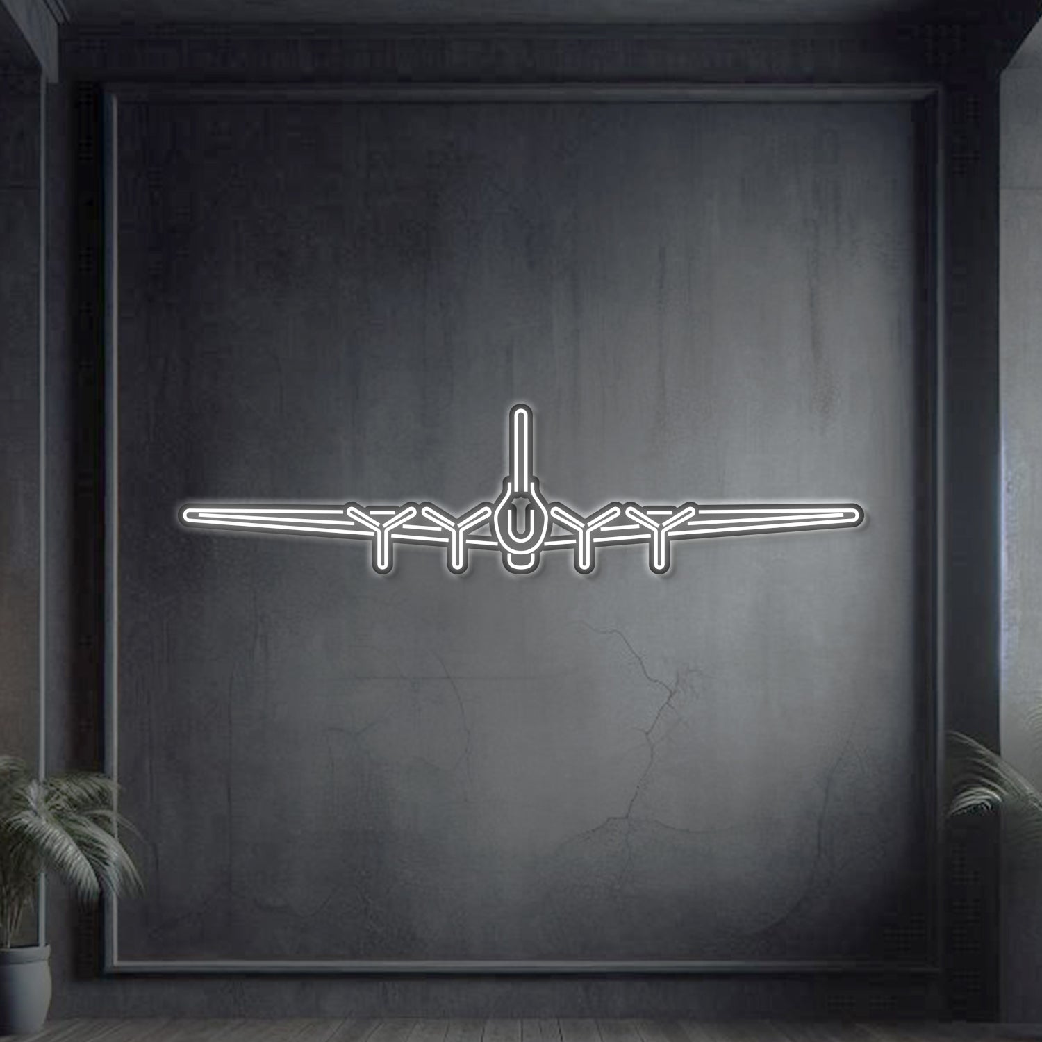 B-17 Flying Fortress Metall-Neon-Flugzeug-Wandkunst - NCN0016