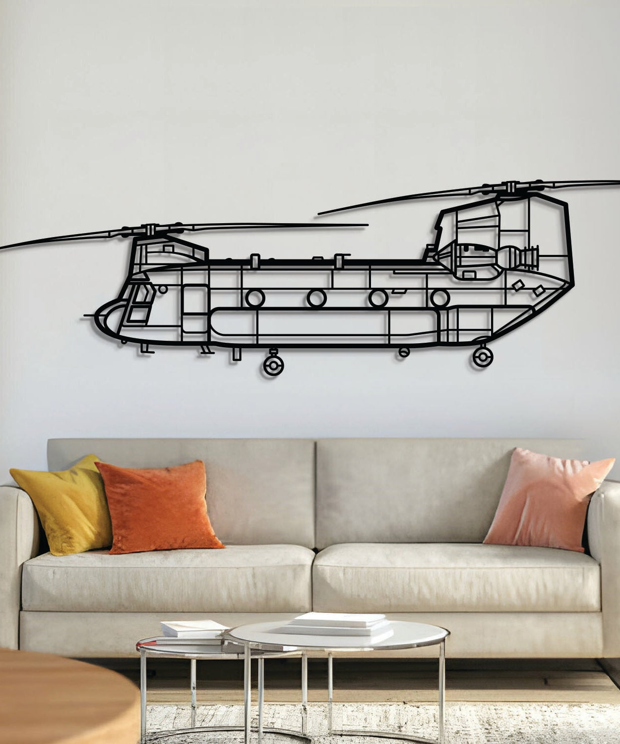 Chinook CH-47 Metallflugzeug Wandkunst - NCP0047