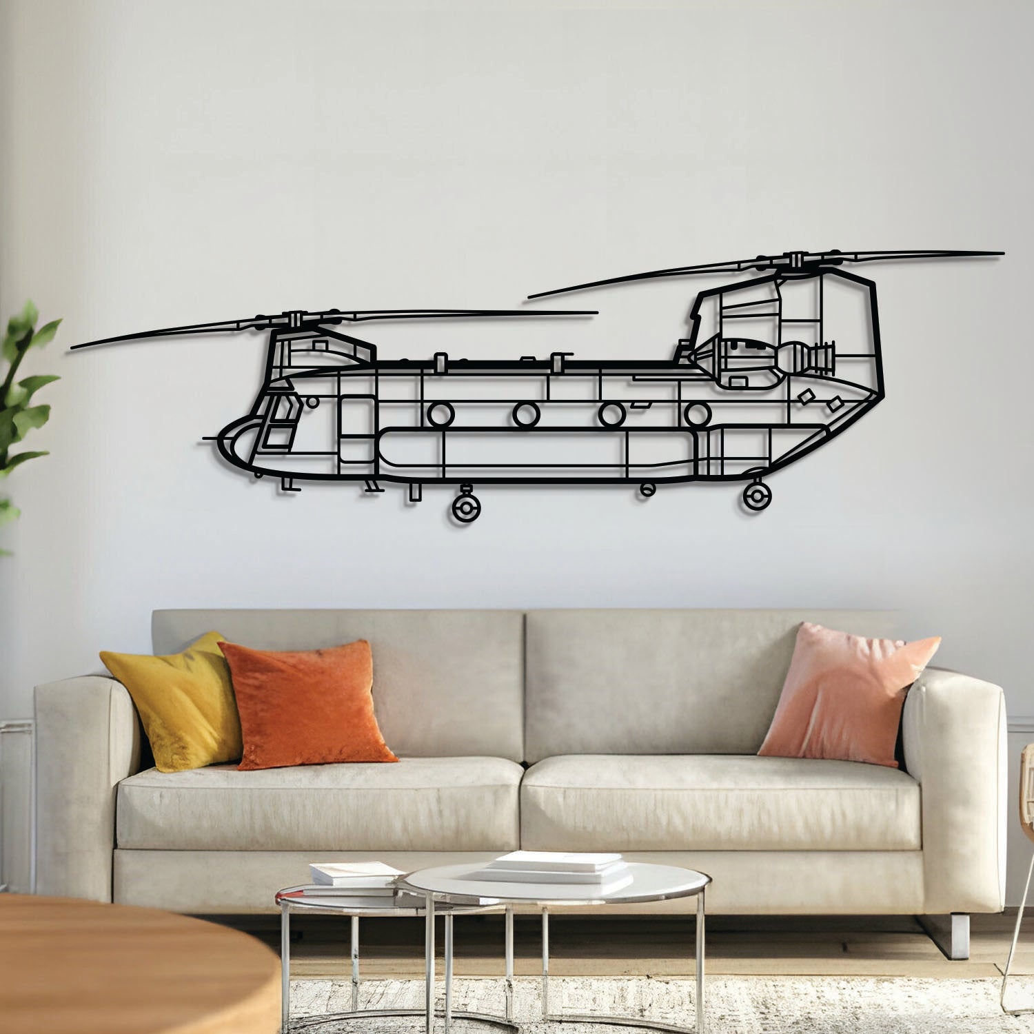 Chinook CH-47 Metallflugzeug Wandkunst - NCP0047