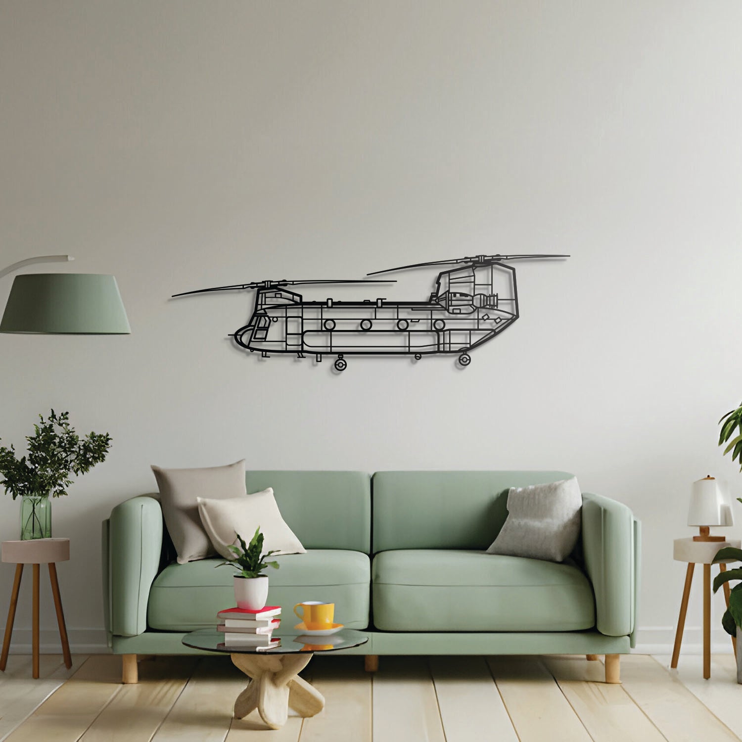Chinook CH-47 Metallflugzeug Wandkunst - NCP0047