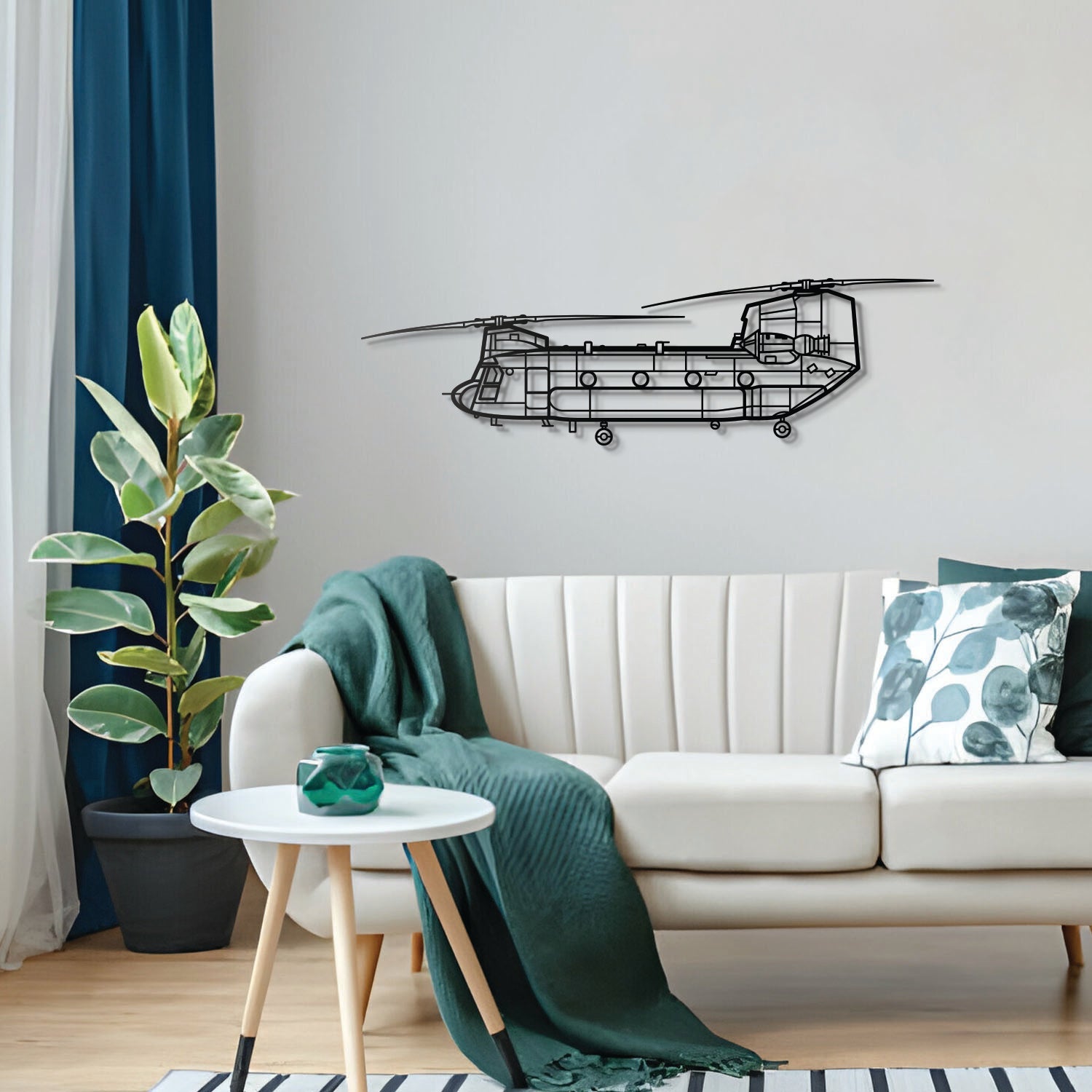 Chinook CH-47 Metallflugzeug Wandkunst - NCP0047