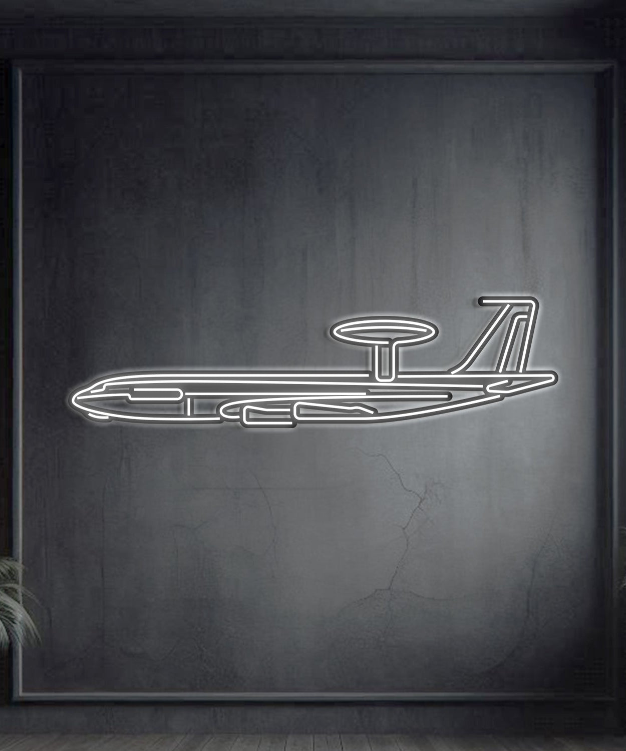 E-3G Sentry Metall-Neon-Flugzeug-Wandkunst - NCN0028