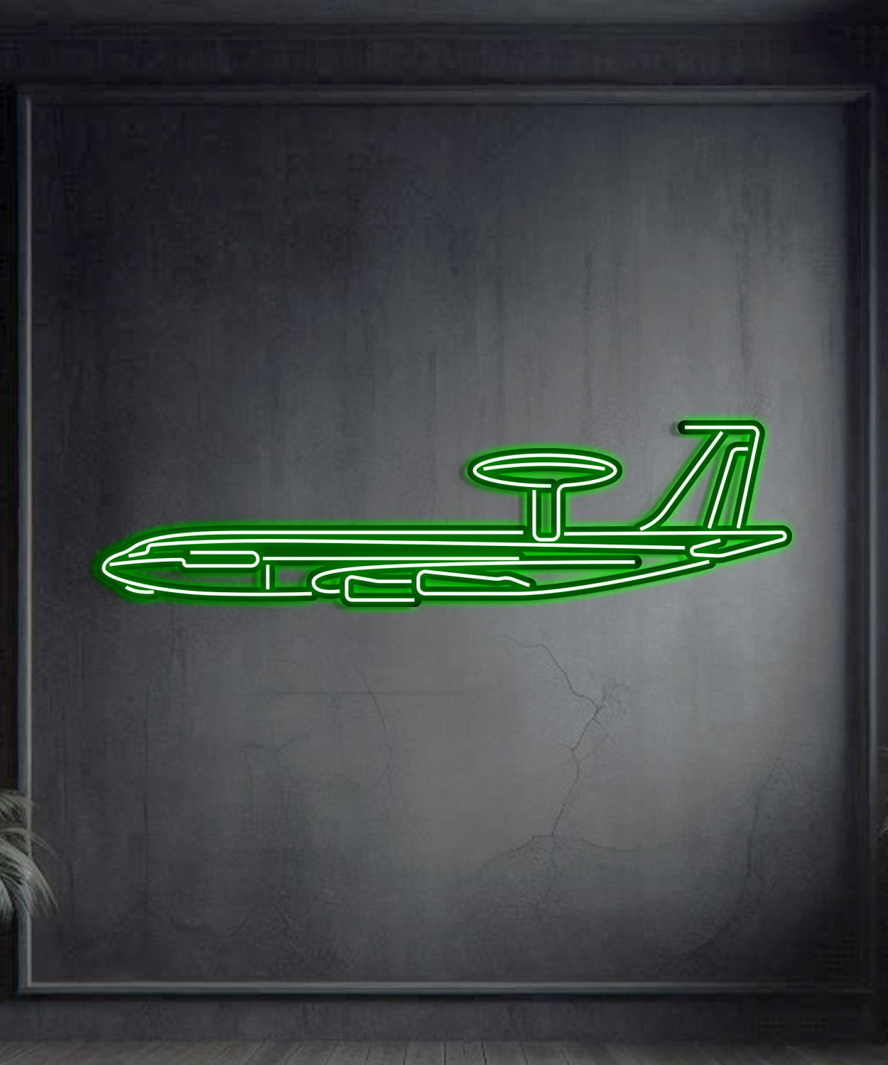 E-3G Sentry Metall-Neon-Flugzeug-Wandkunst - NCN0028