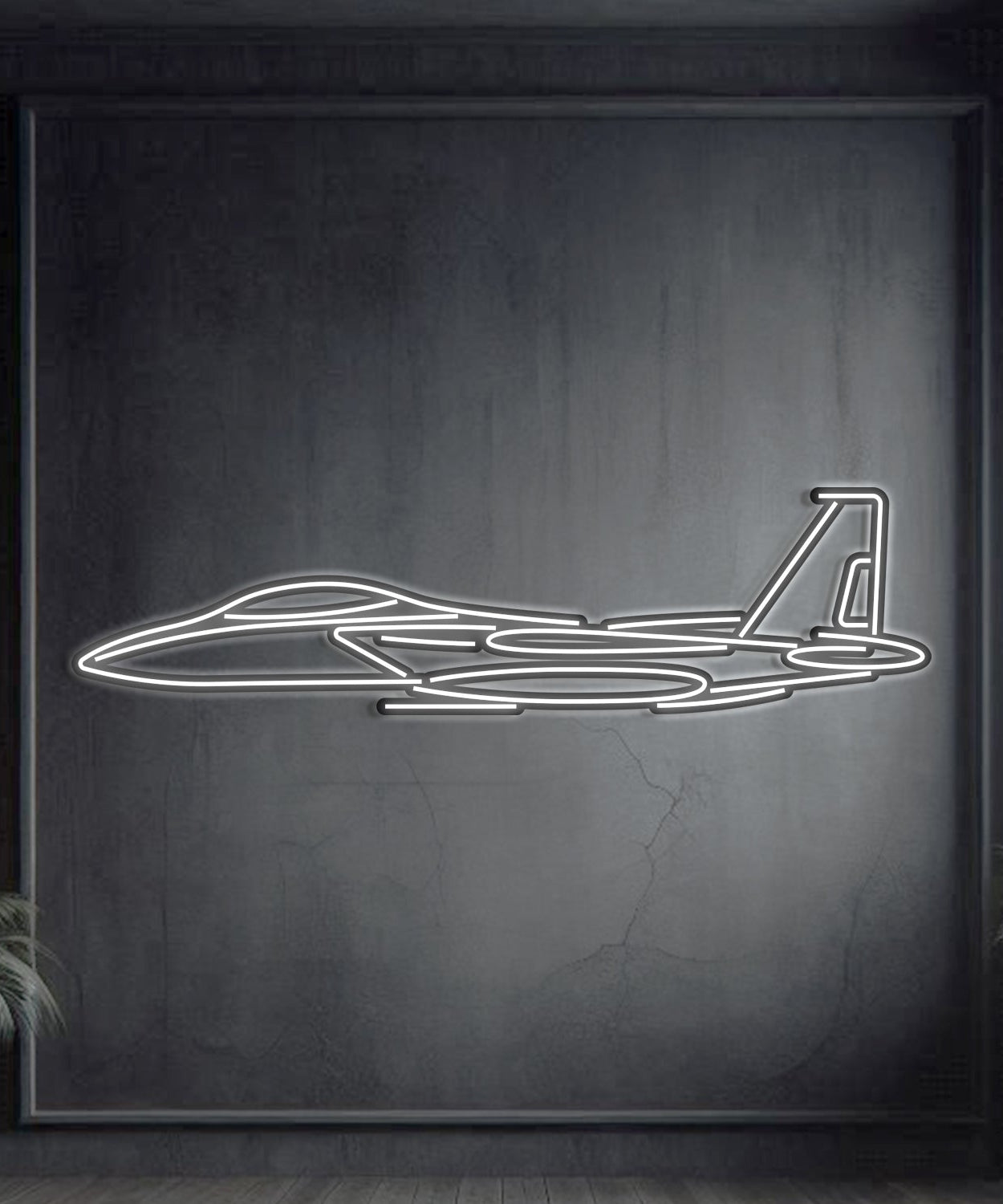 F-15 Strike Eagle Metall-Neon-Flugzeug Wandkunst - NCN0037