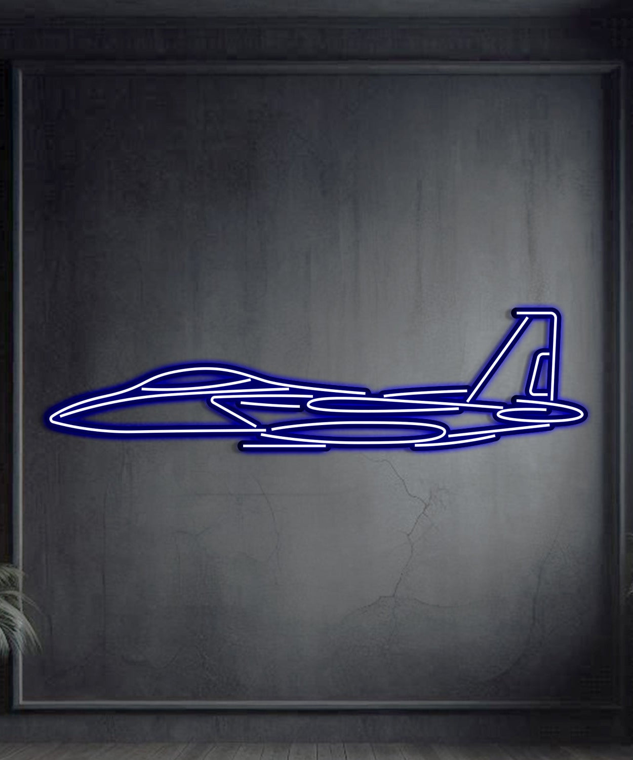 F-15 Strike Eagle Metall-Neon-Flugzeug Wandkunst - NCN0037