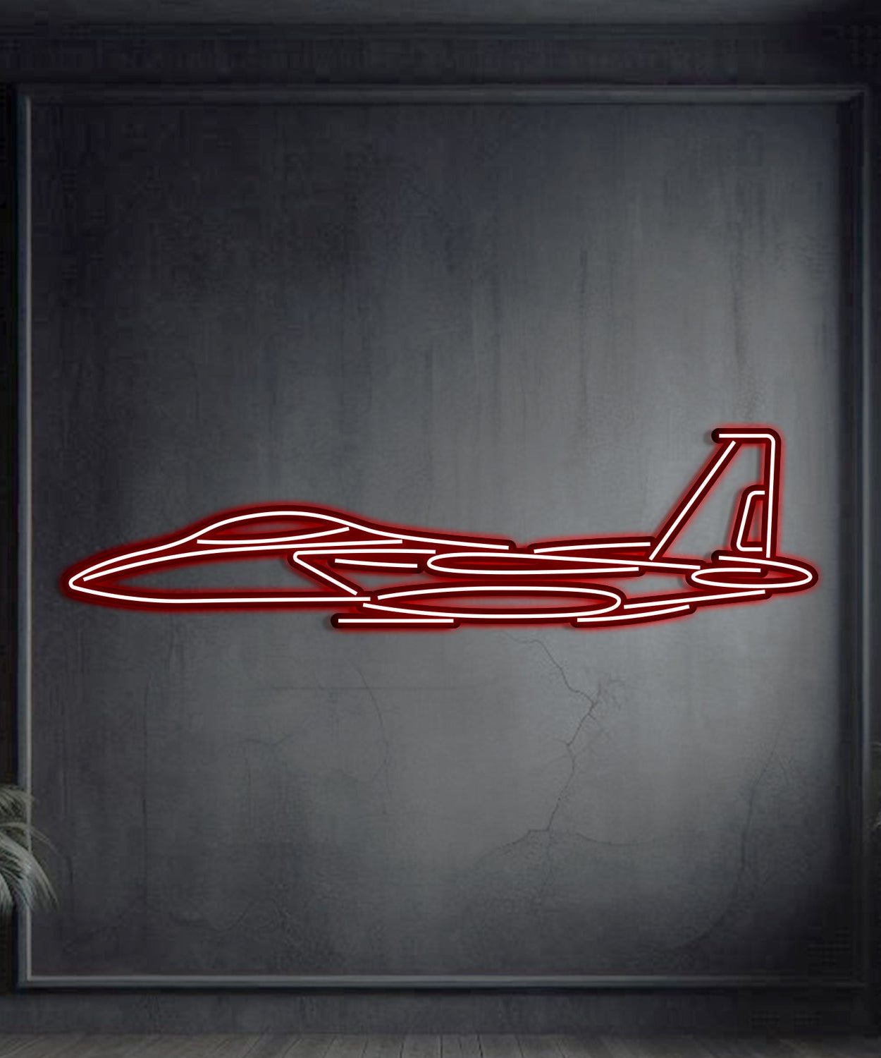 F-15 Strike Eagle Metall-Neon-Flugzeug Wandkunst - NCN0037