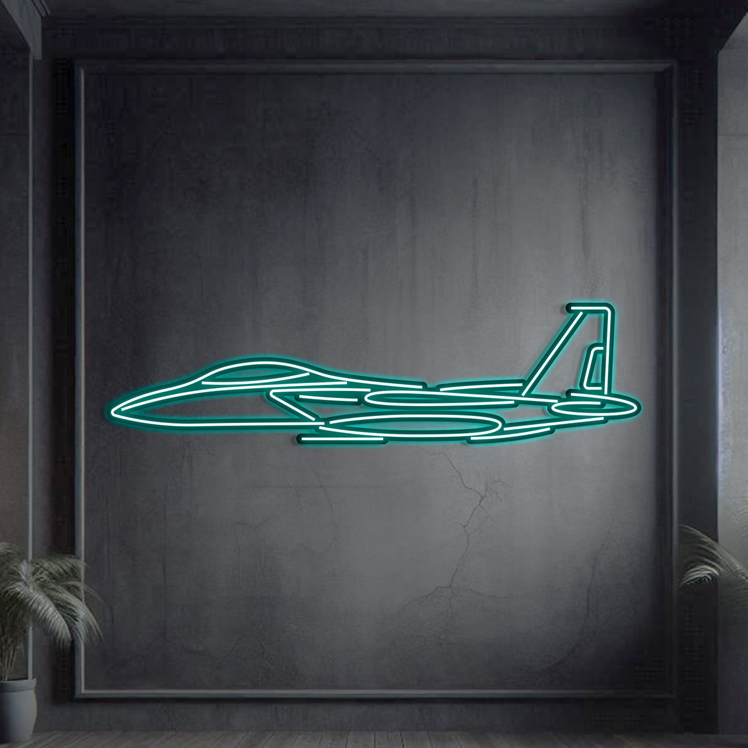 F-15 Strike Eagle Metall-Neon-Flugzeug Wandkunst - NCN0037