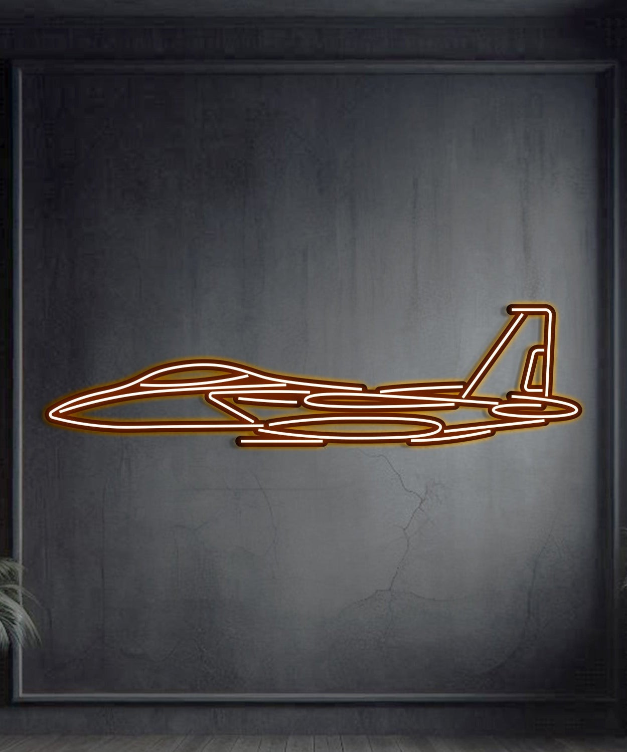 F-15 Strike Eagle Metall-Neon-Flugzeug Wandkunst - NCN0037