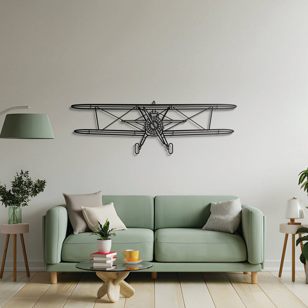 Stearman 75 Front Metal Aircraft Wall Art - NCP0137