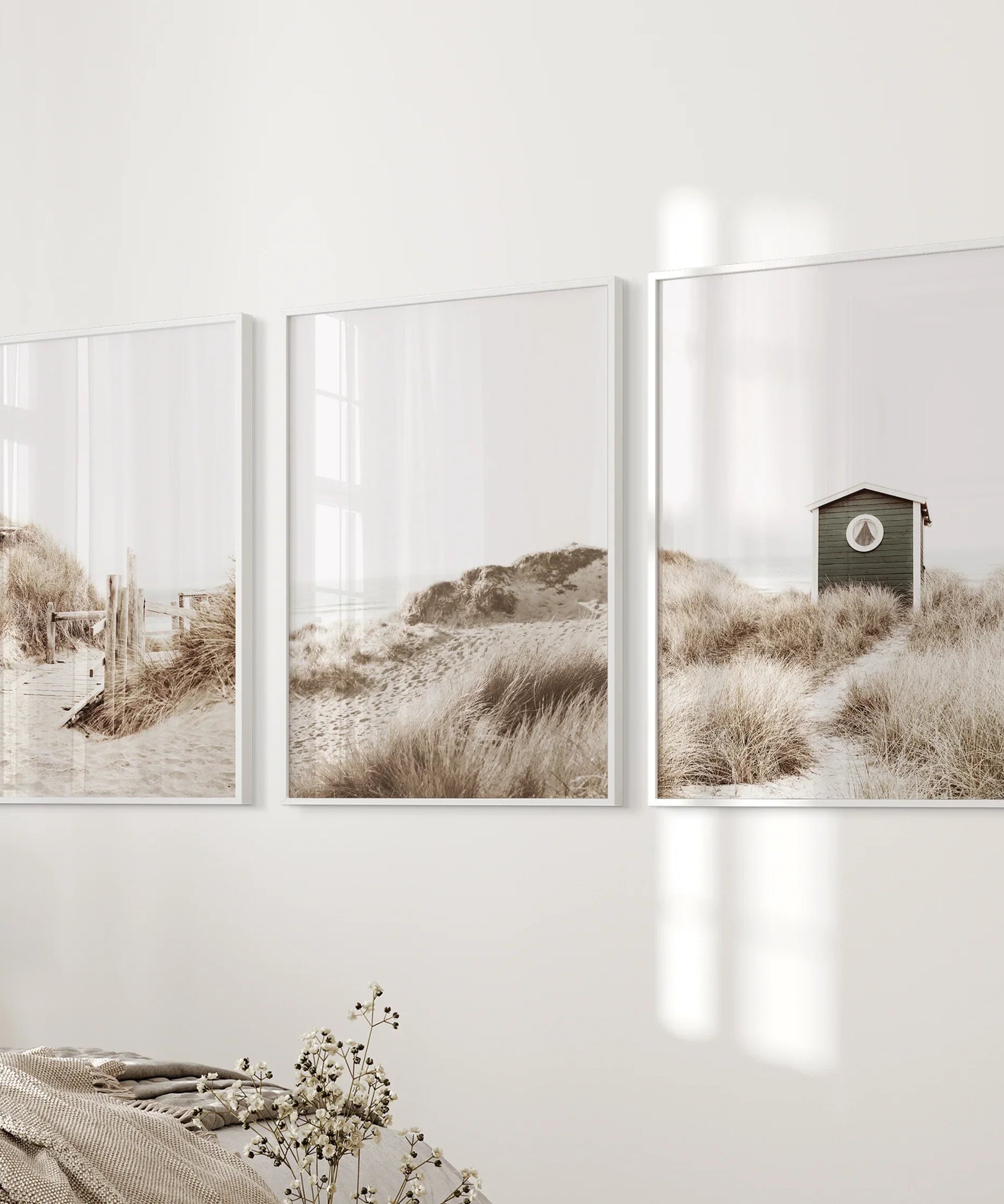 Minimalist Coastal Gallery Wall. Beige Beach Decor Set