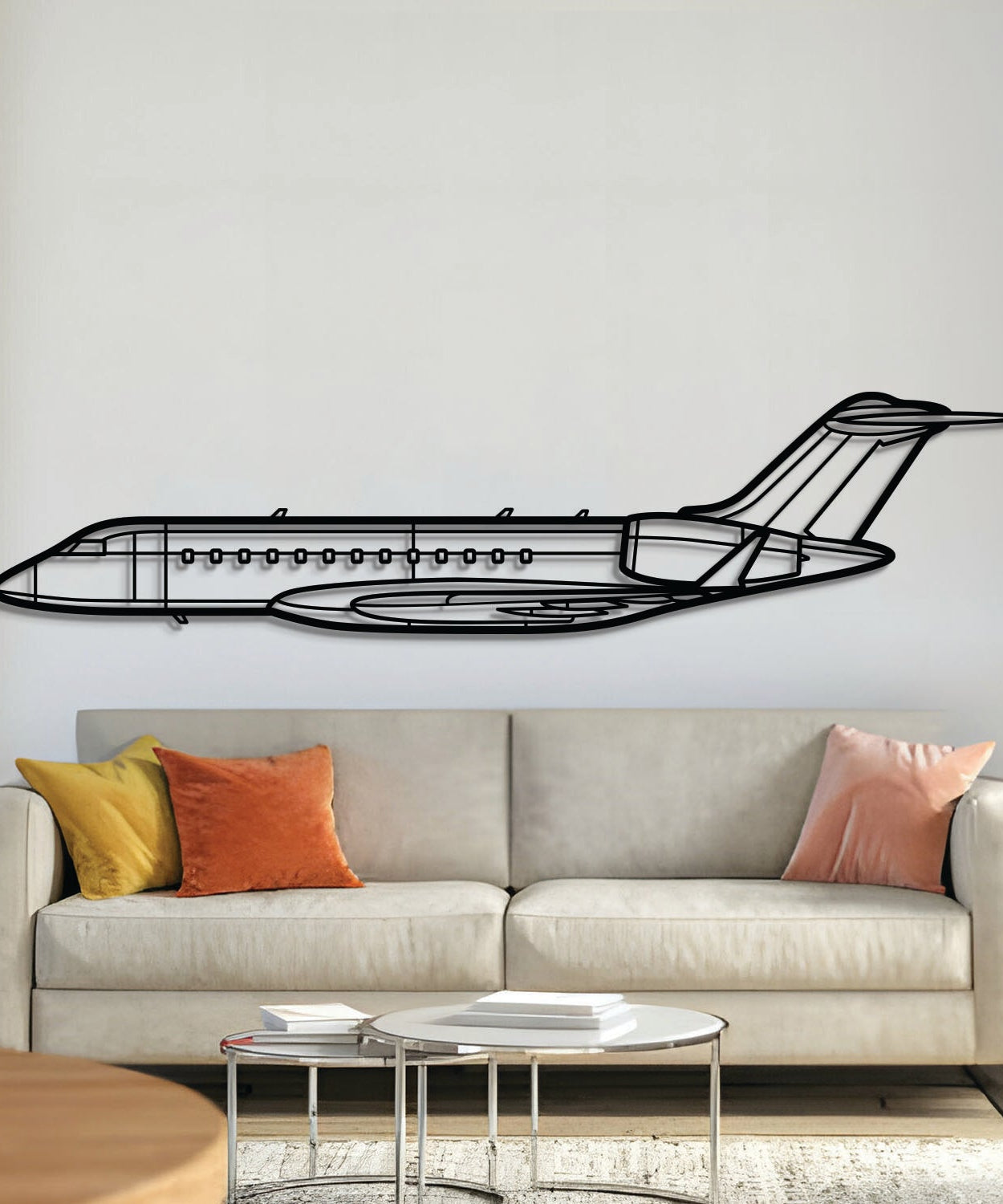 Global 6000 2018 Metallflugzeug Wandkunst – NCP0283