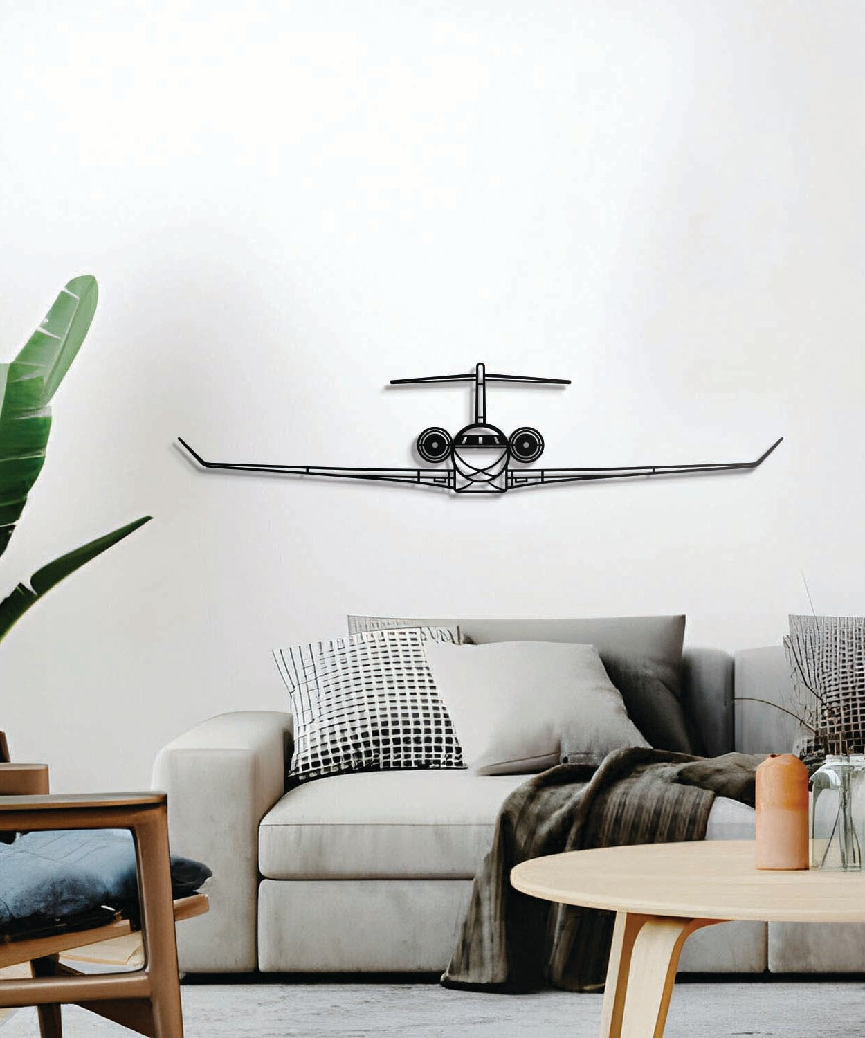 Global 7500 Flugzeug-Wandkunst aus Metall für den Außenbereich – NCP0428