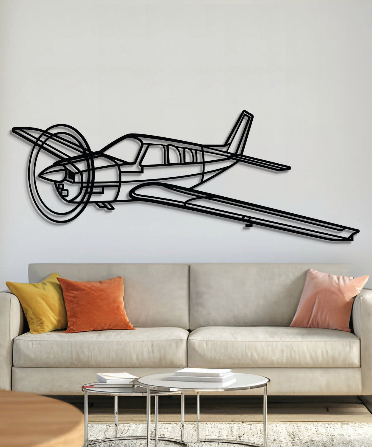 Bonanza A36 Winkel-Metall-Flugzeug Wandkunst - NCP0526