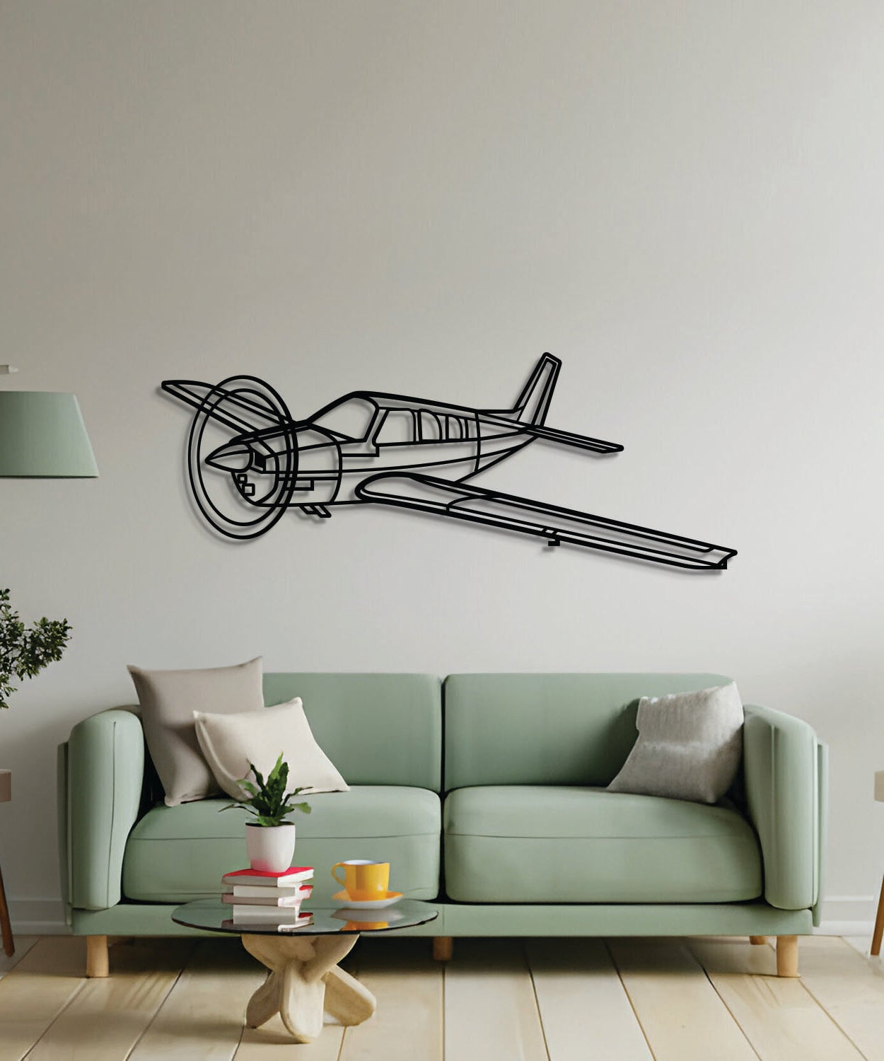 Bonanza A36 Winkel-Metall-Flugzeug Wandkunst - NCP0526