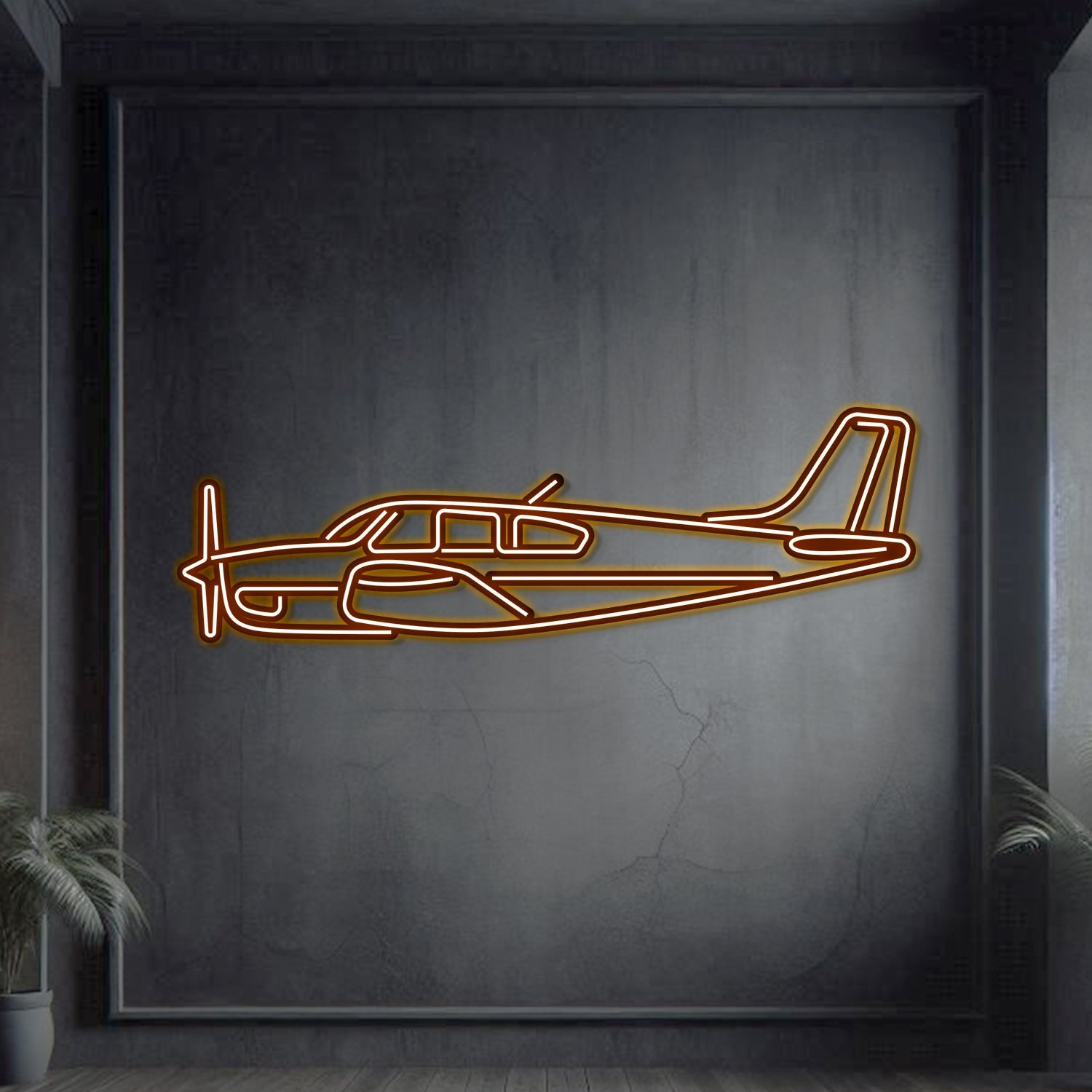 Bonanza F33A Metall-Neon-Wandkunst – NCN0017