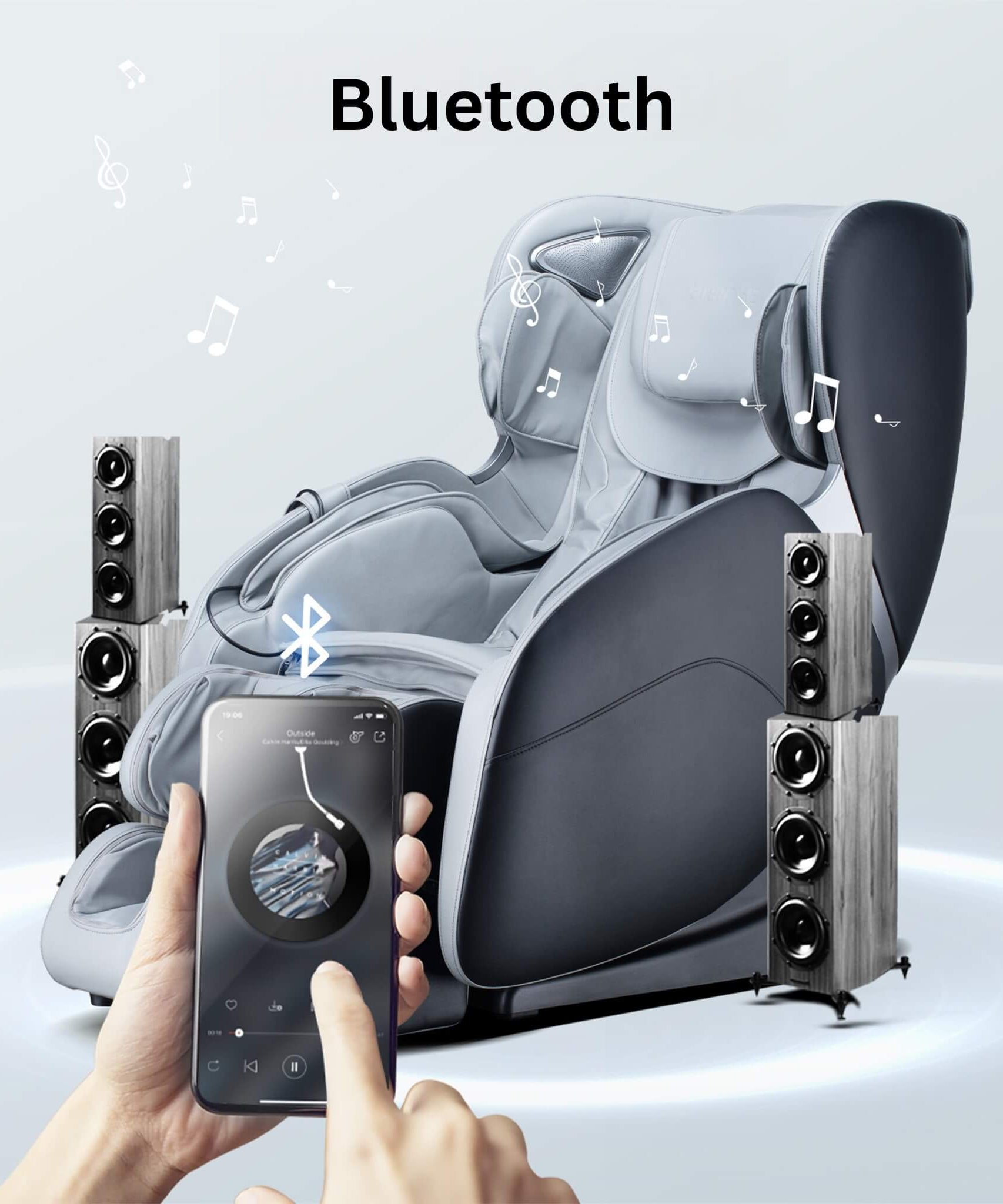 Bosscare Full Body 3D Zero Gravity Shiatsu Recline Massage Chair With Waist Heating (SAK37215)