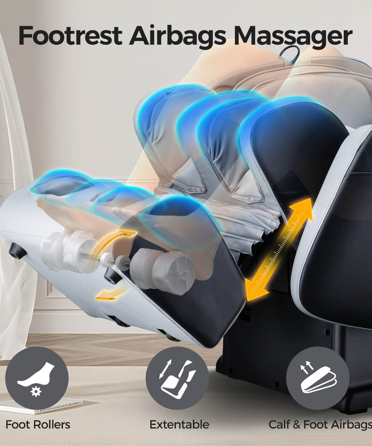 Bosscare Full Body 3D Zero Gravity Shiatsu Recline Massage Chair With Waist Heating (SAK37215)