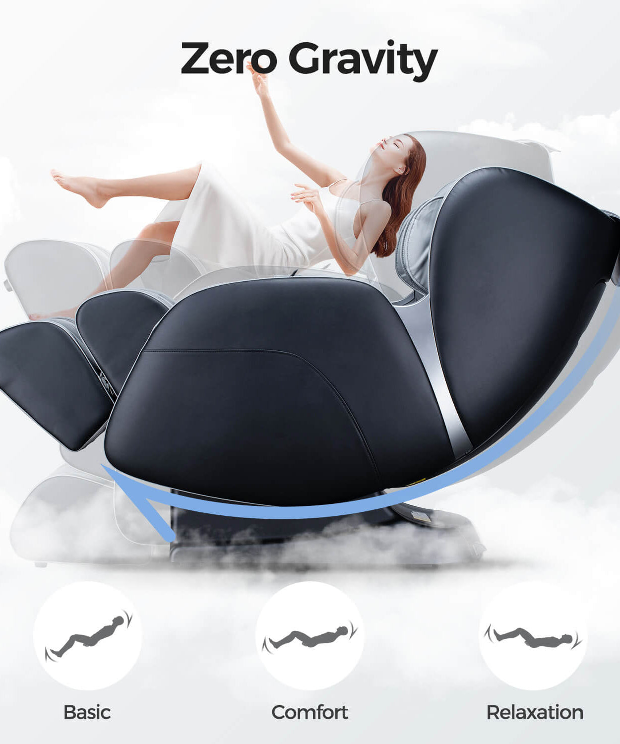 Bosscare Full Body 3D Zero Gravity Shiatsu Recline Massage Chair With Waist Heating (SAK37215)