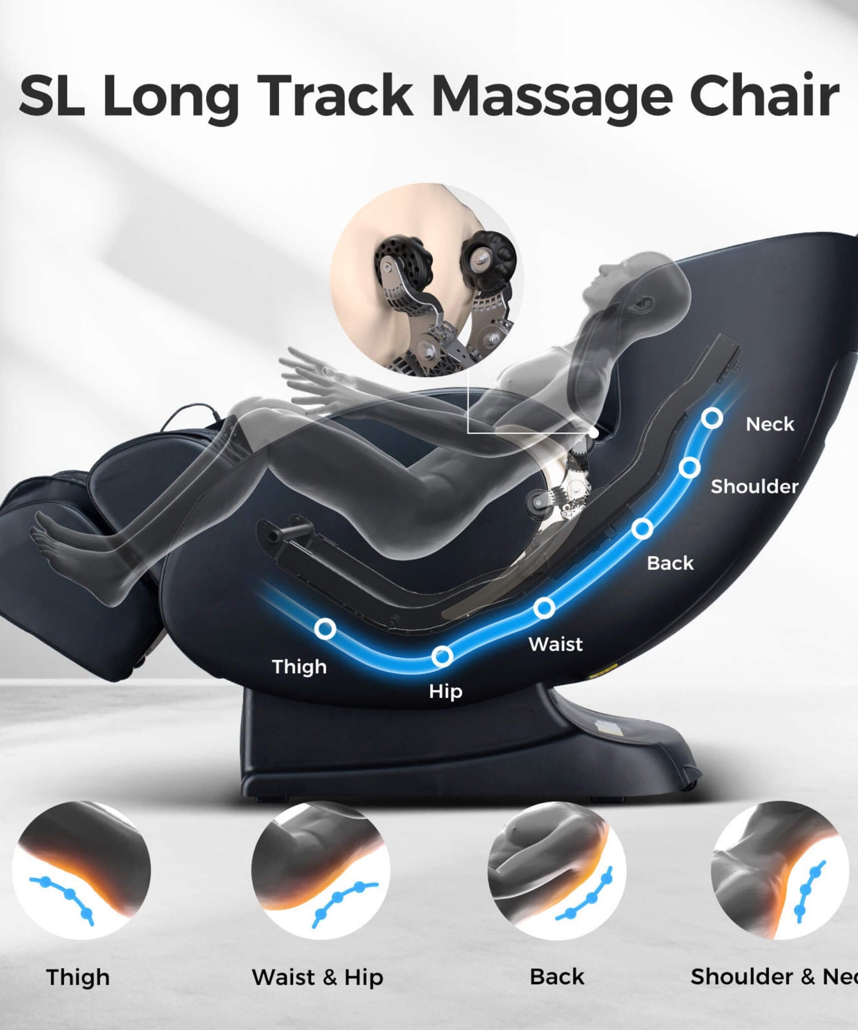 Bosscare Full Body 3D Zero Gravity Shiatsu Recliner Massage Chair With App (SAK32840)