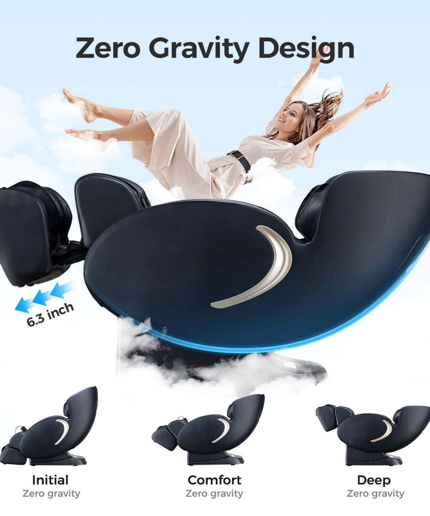 Bosscare Full Body 3D Zero Gravity Shiatsu Recliner Massage Chair With App (SAK32840)