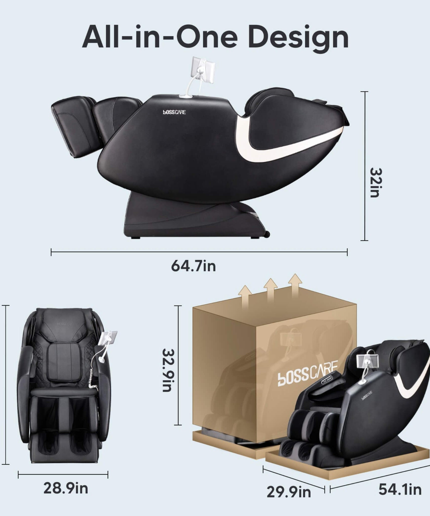 Bosscare Full Body Zero Gravity Shiatsu Recliner Massage Chair With AI Voice & App Control (SAK52960)