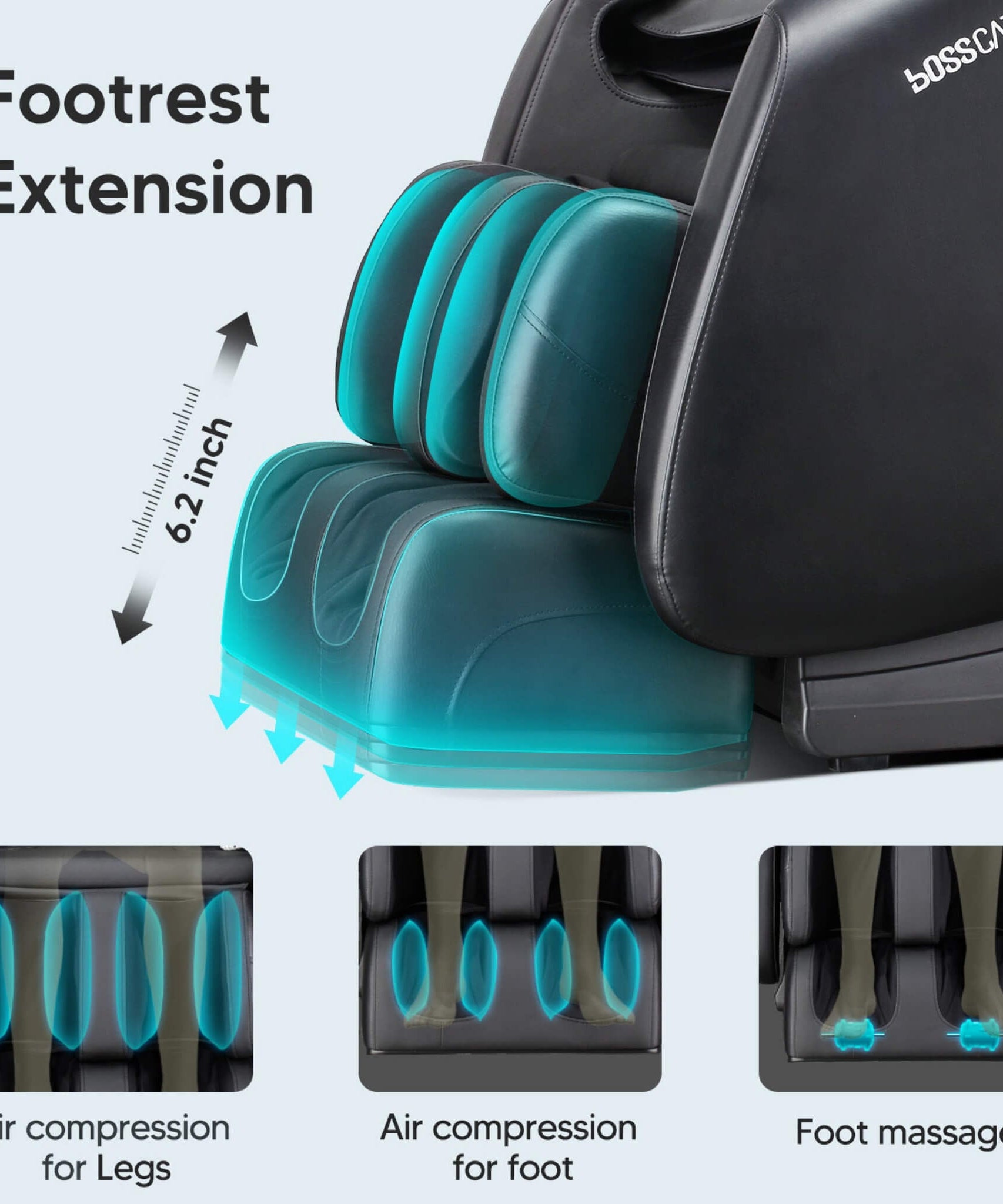 Bosscare Full Body Zero Gravity Shiatsu Recliner Massage Chair With AI Voice & App Control (SAK52960)