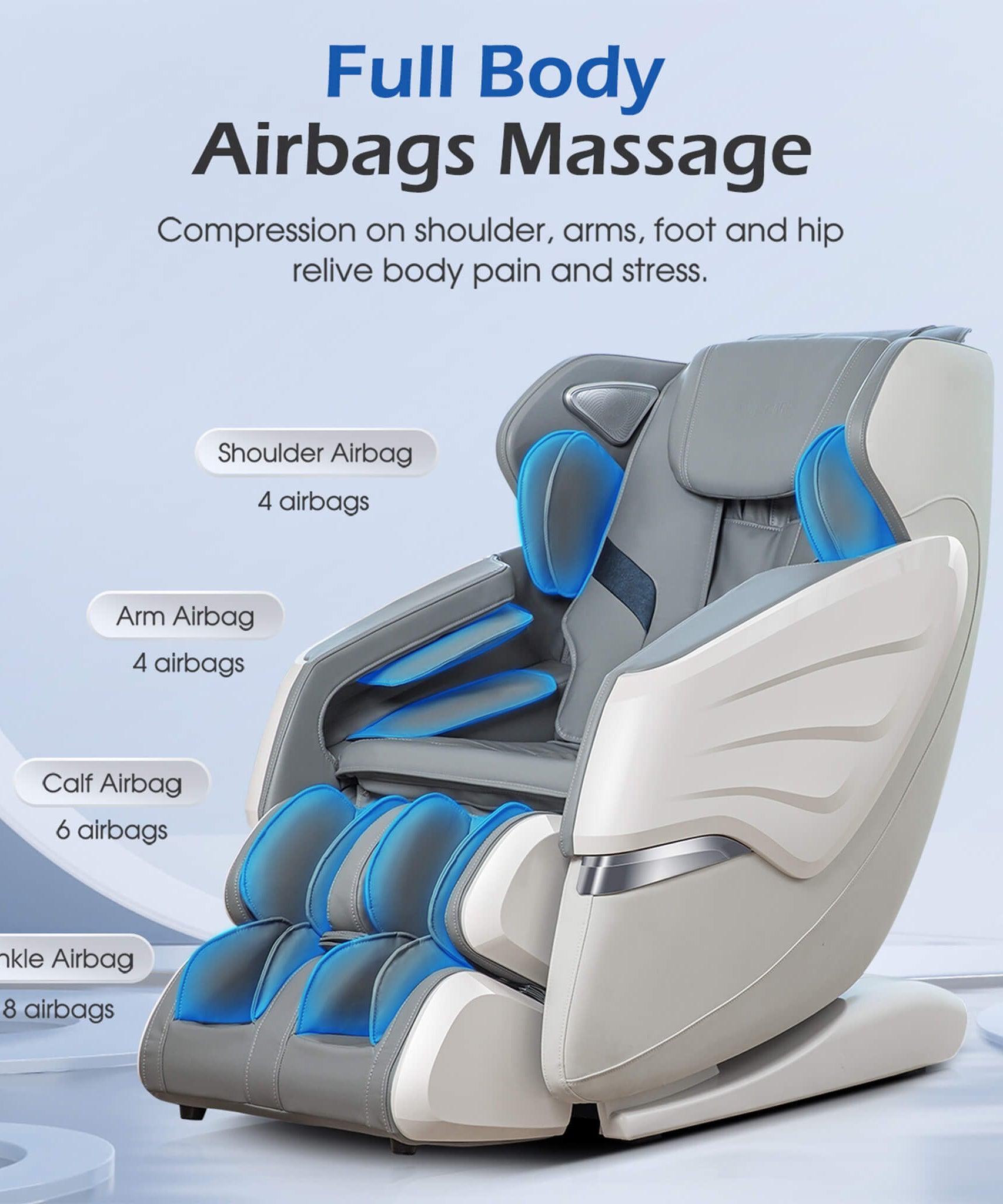 Bosscare Premium Full Body Zero Gravity Massage Chair With Ai Voice And App Control, Gray (SAK35970)
