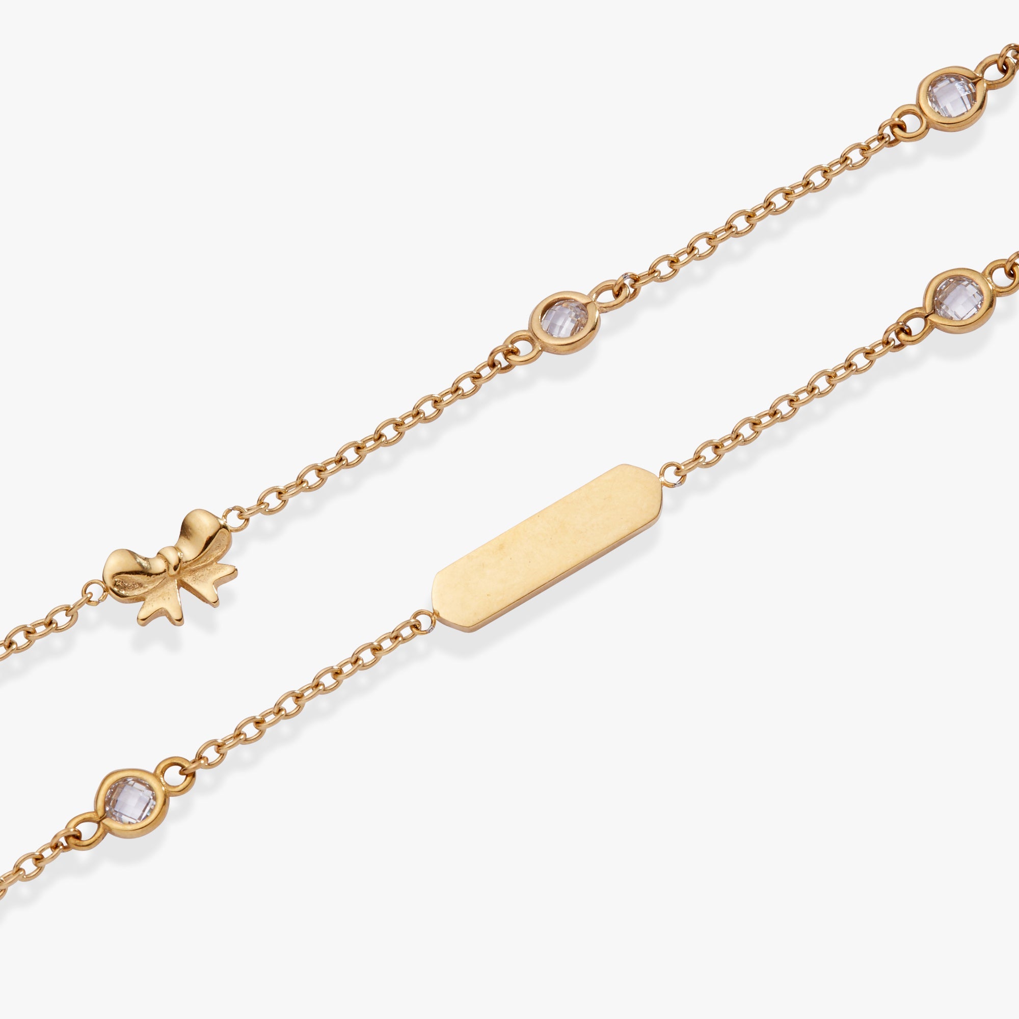 Bow Chain Double Strand Bracelet