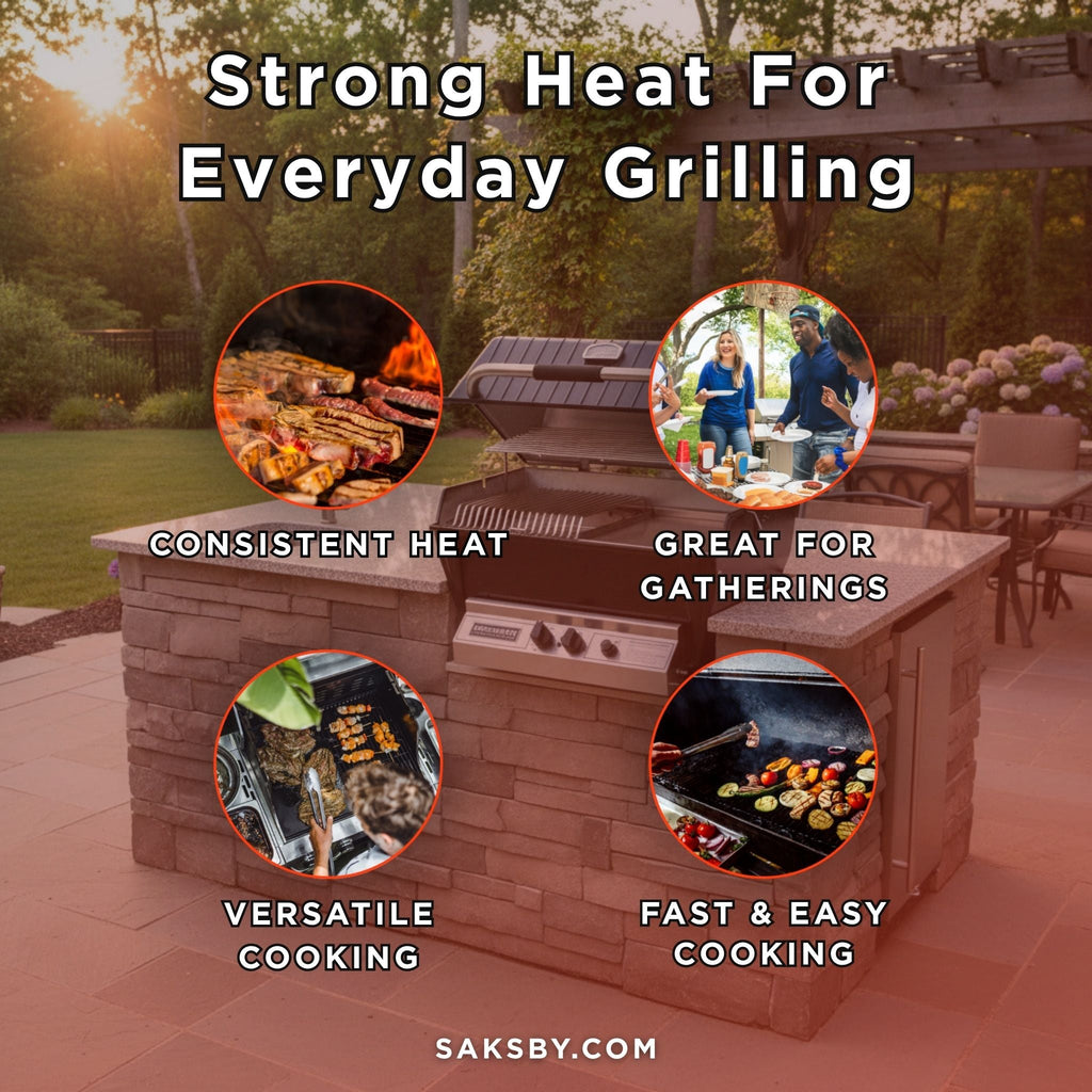 Broilmaster P3X Super Premium Cast Aluminum Gas Grill With Flare Busters, Griddle And Smoker Shutter (SAK98194)