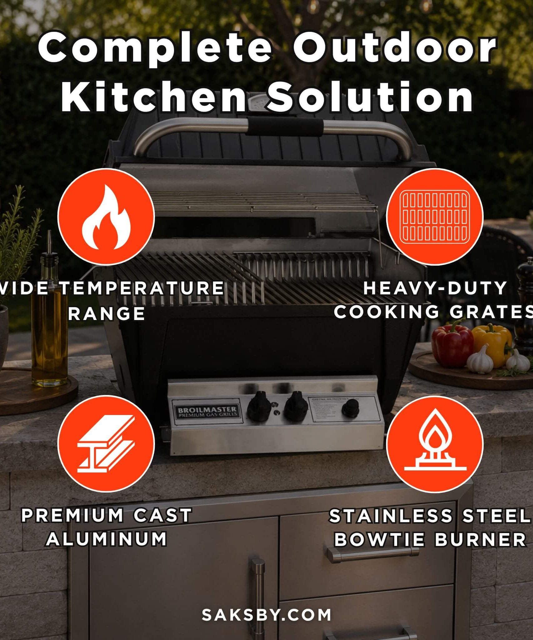 Broilmaster P4X Super Premium Cast Aluminum Gas Grill With Flare Busters (SAK84186)