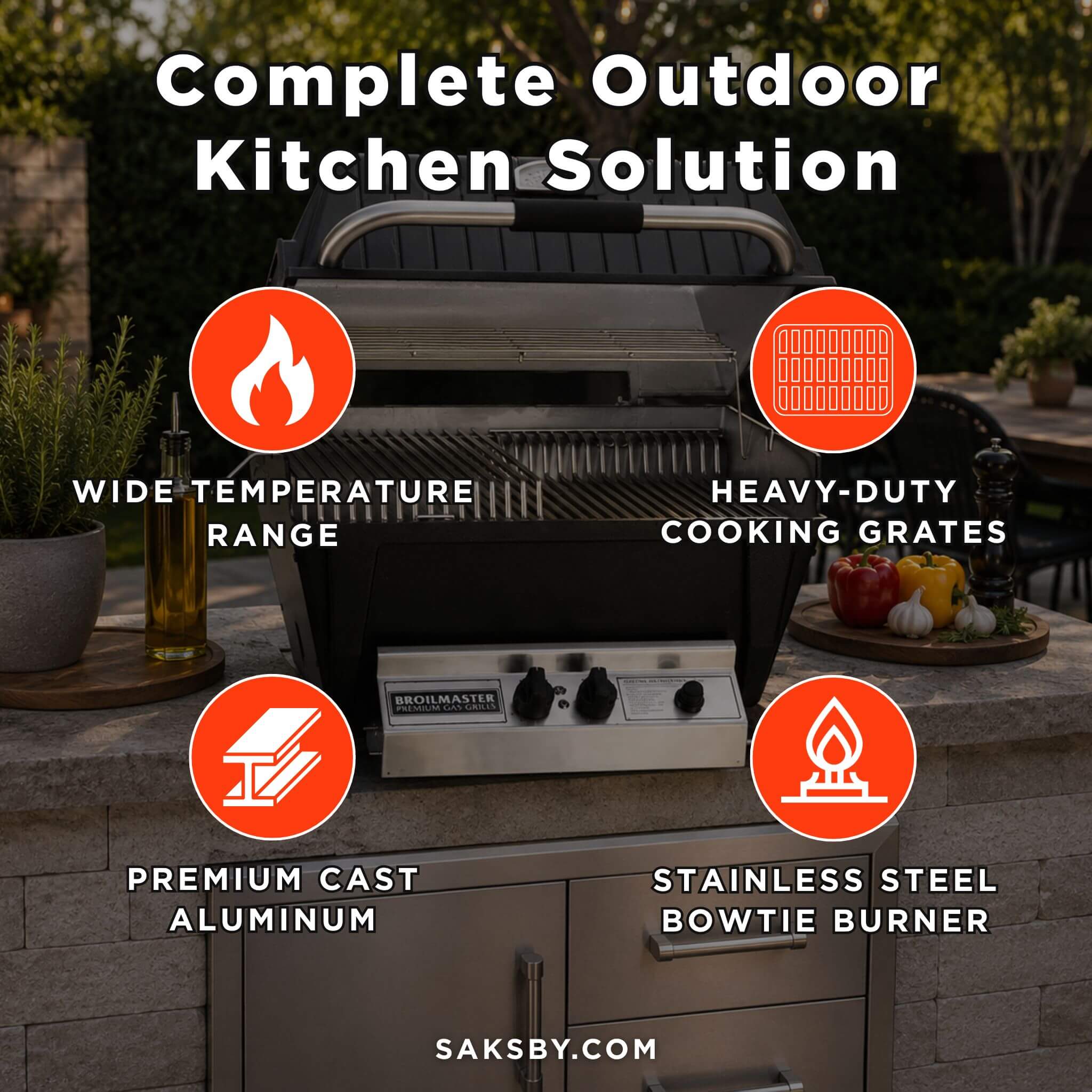 Broilmaster P4X Super Premium Cast Aluminum Gas Grill With Flare Busters (SAK84186)