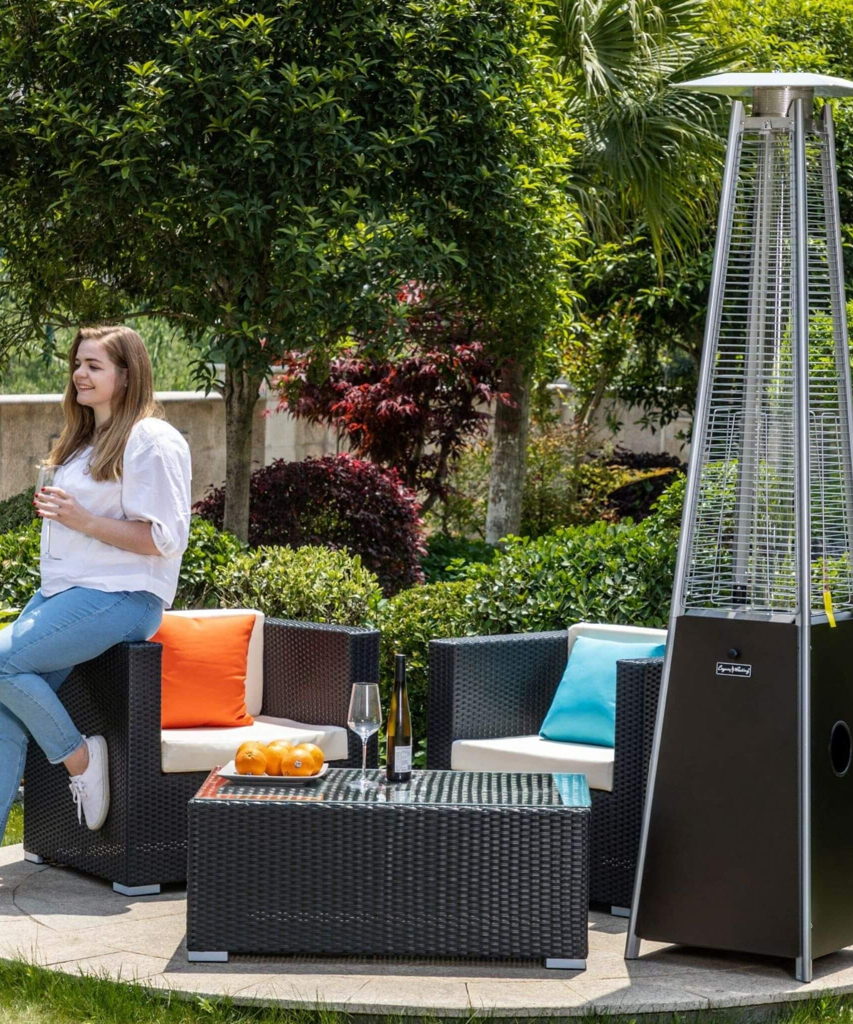 Legacy Heating Commercial Bronze Quartz Glass Tube Patio Outdoor Propane Heater For Backyards, Decks And Restaurants (SAK89210)
