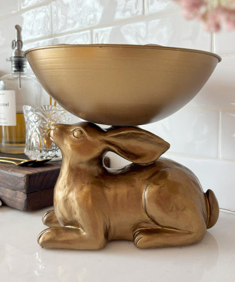 Goldhase mit Schale | Brillante Tafelaufsatz-Kollektion