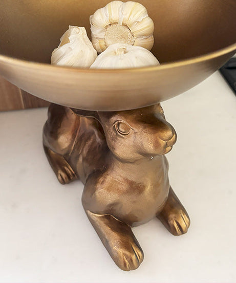 Goldhase mit Schale | Brillante Tafelaufsatz-Kollektion