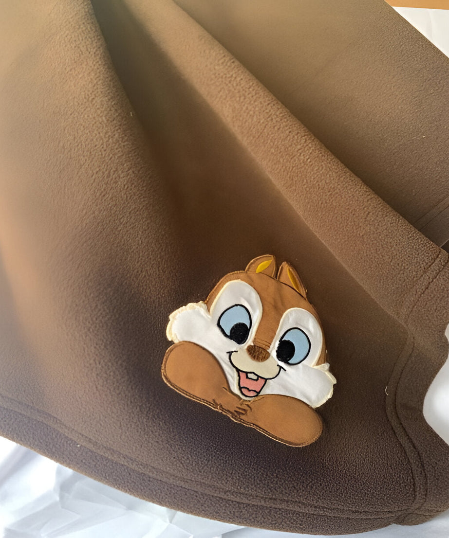 Bunny Chocolate Brown Knitted Cotton Baby Blanket