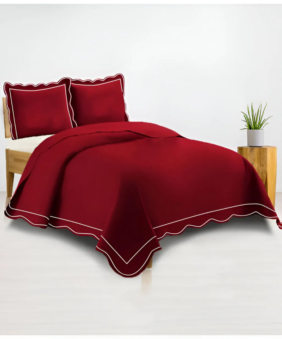 400TC Luxurious Wavy Embroidery & Border Cotton Sateen Duvet Cover Set