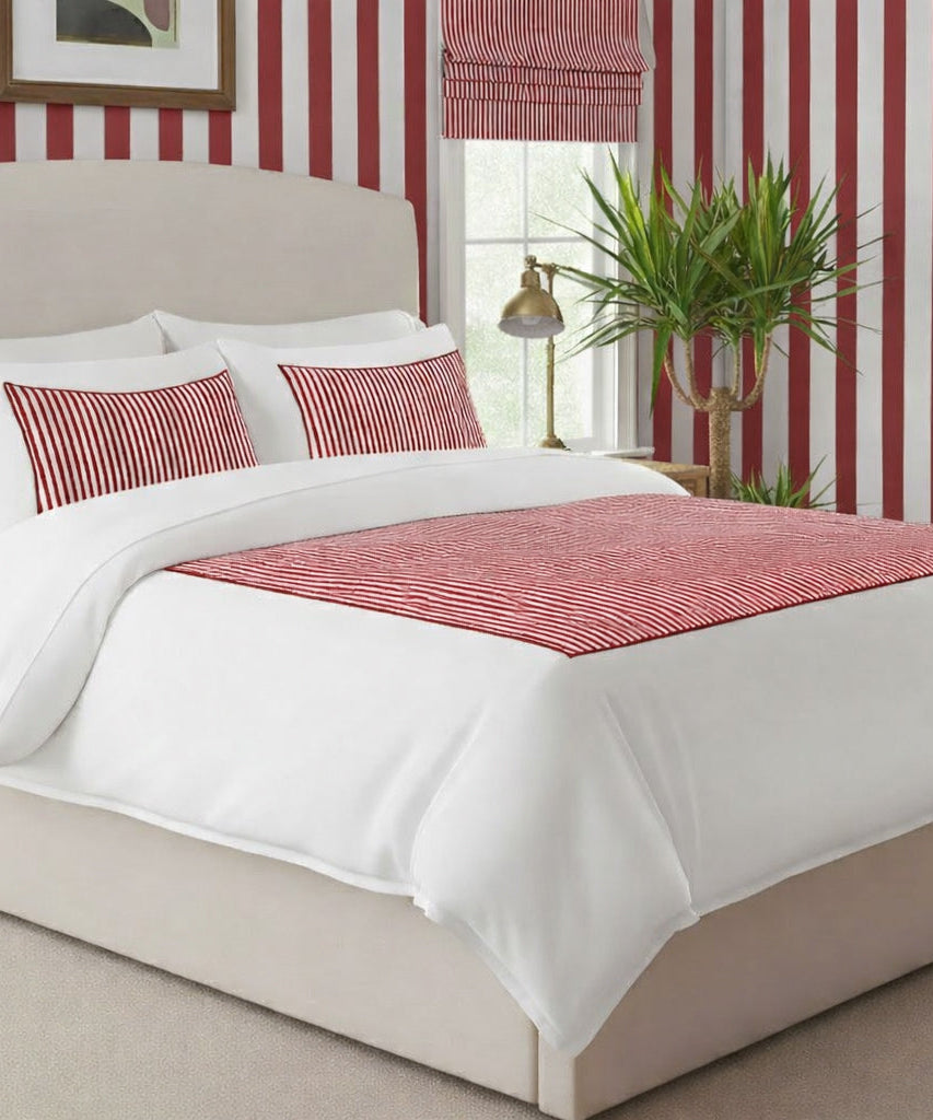 Classic Applique Ticking Stripe Cotton Duvet Cover Set