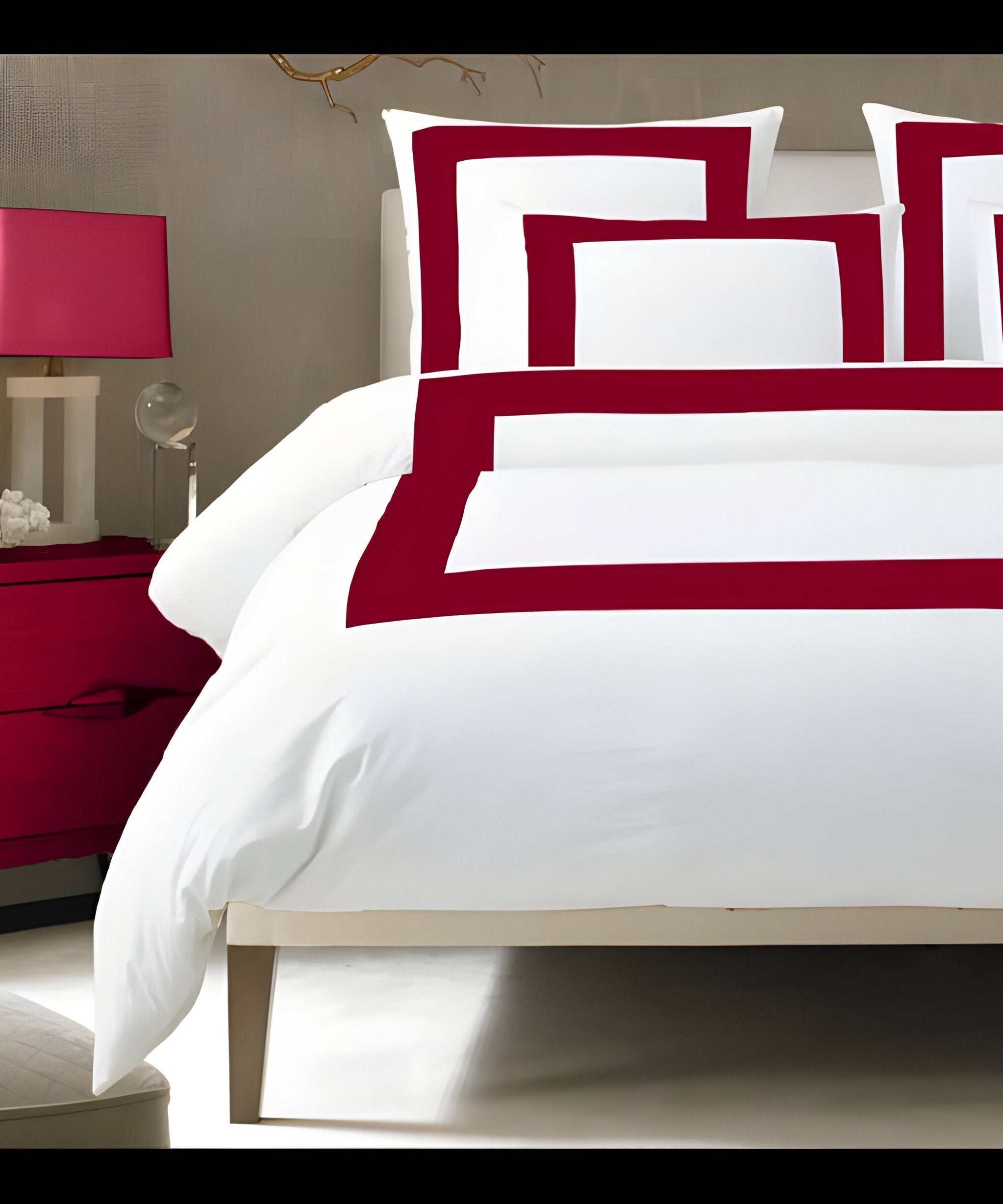 400TC Cotton Sateen Border Frame Duvet Cover Set