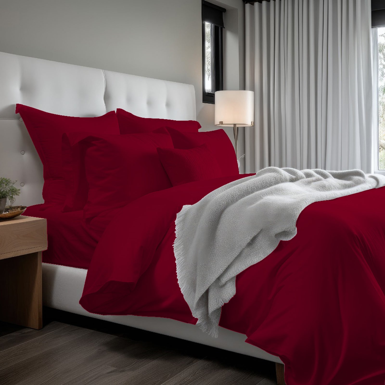 400TC Cotton Sateen Solid Duvet Cover Set