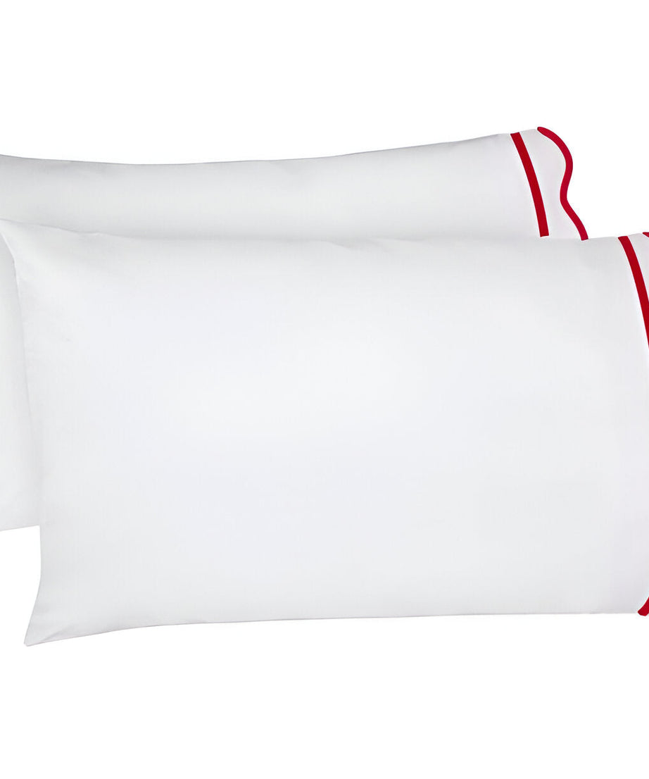 400TC Cotton Scallop Embroidery & Border Sateen Solid Pillowcases (Set Of 2)