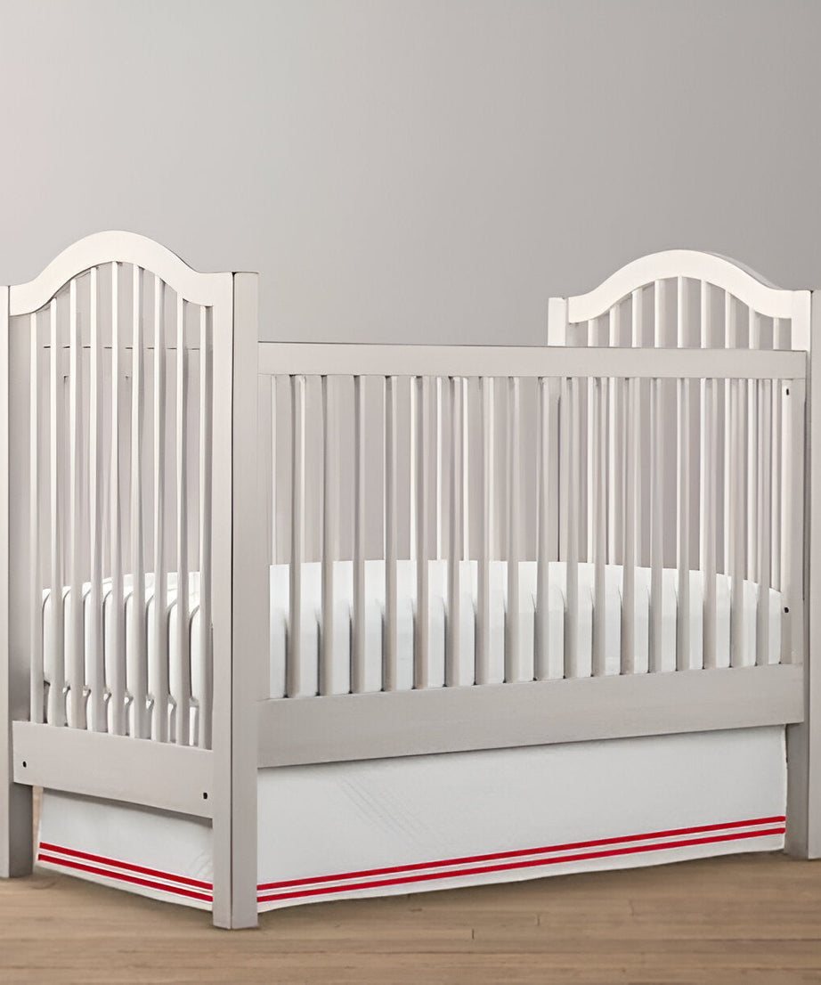 Double Embroidery Cotton Crib Skirt