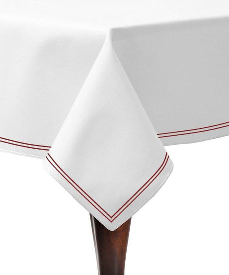 Double Embroidery Border Poly Cotton Sateen Solid Table Cloth