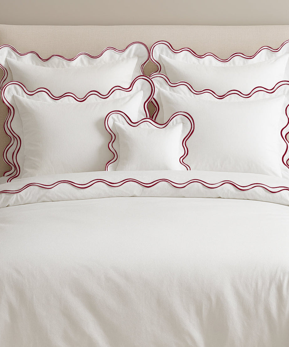 400TC Cotton Sateen Luxurious Double Scalloped Duvet Cover Set