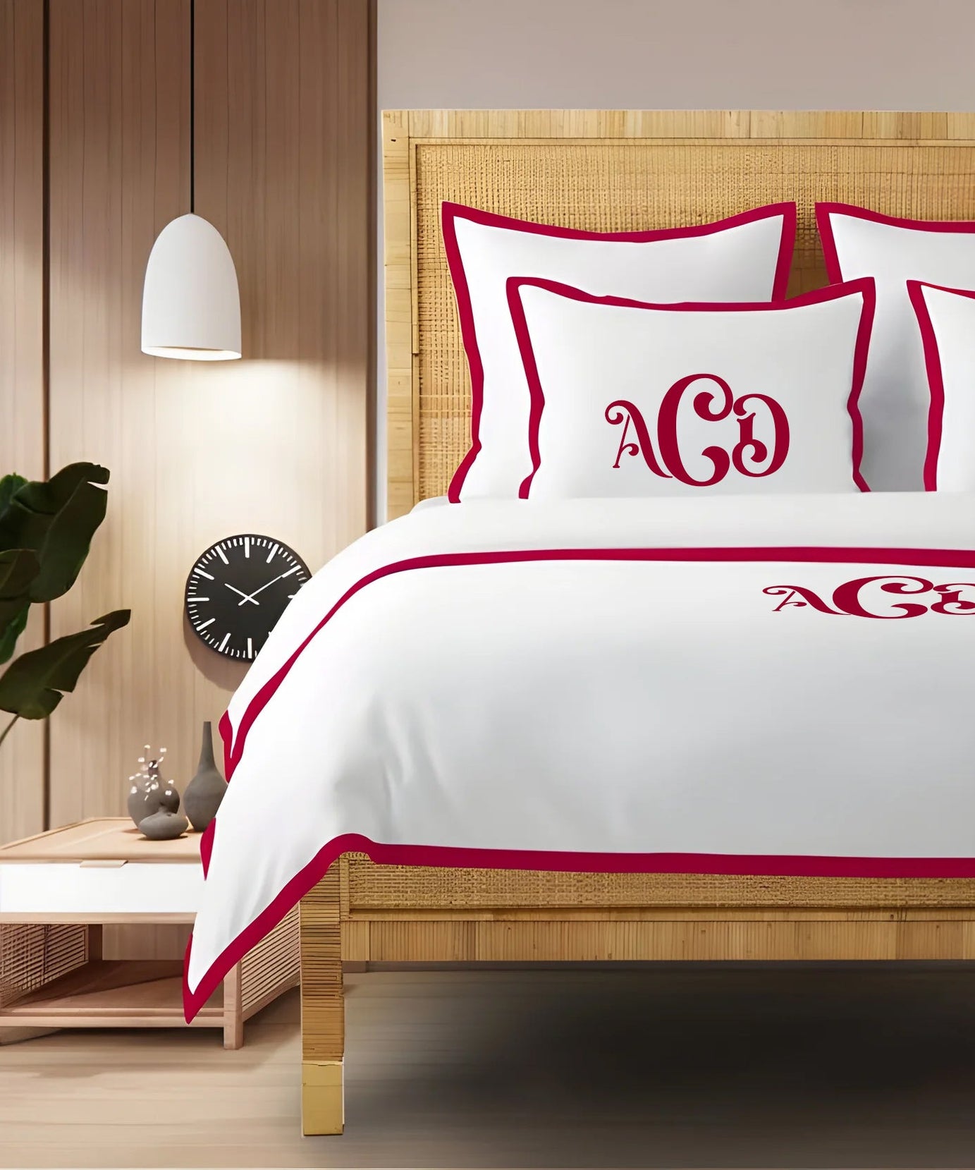 Monogram 400TC Cotton Sateen Edge Border Frame Duvet Cover set