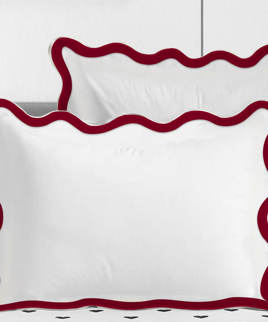 400TC Applique Scalloped Embroidery Cotton Duvet Cover Set